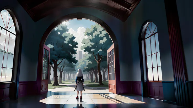 cel shading, (masterpiece), (best_quality), (illustration), anime movie background, official art, overwhelming endless location design, a (Nostalgiacore:1.3) (shrine:1.3), wild