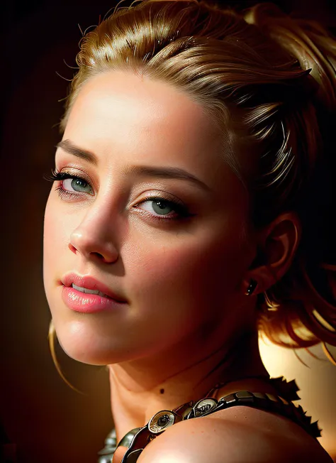 portrait of Amber Heard, epic (photo, studio lighting, hard light, sony a7, 50 mm, matte skin, pores, colors, hyperdetailed, hyperrealistic), <lyco:Amber Heard:1.0>