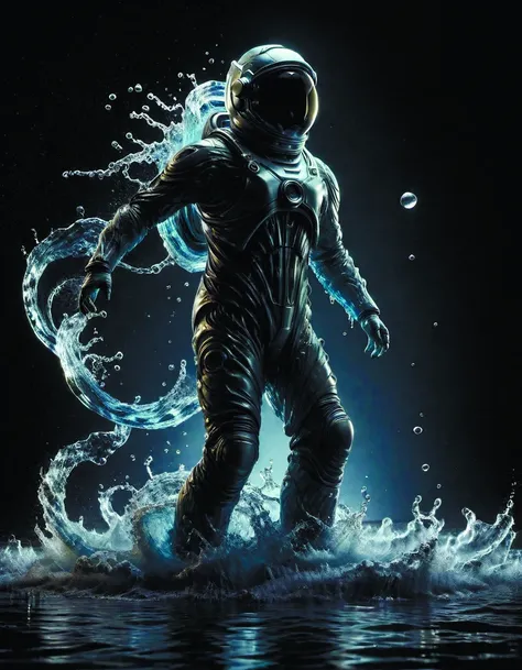 close up shot of a full body floating astronaut portrait water elemental fading into water,high contrast,james gurney,peter mohrbacher,mike mignola,black paper,mandelbulb fractal,exquisite detail perfect,large brush strokes,bold colors,intricate ink,black background iphone,4k,sharp focus,<lora:add-detail-xl:1.6>,<lora:SDXL_Black_Sa_May:0.8>,watce <lora:watce-sdxl:0.7>,by diegocr