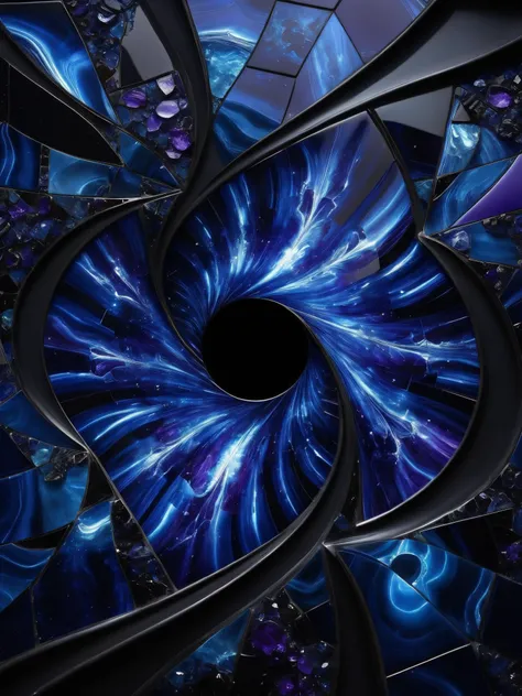 (masterpiece, best quality:1.3), 2d, magical, bright colors, glass tile floor, blue sapphire ambience, deep blue and purple, crystalline portal room, pitch black, swirling portal, from above,
ultra detailed, intricate, masterpiece, best quality, detailed, highest quality, highest details, ultra HD, true 4K,
incredibly detailed, sharpen, intricate, cinematography, 8K, incredibly sharp, super detailed, details within details, <lora:SDXL_Black_Sa_May:0.8> black,