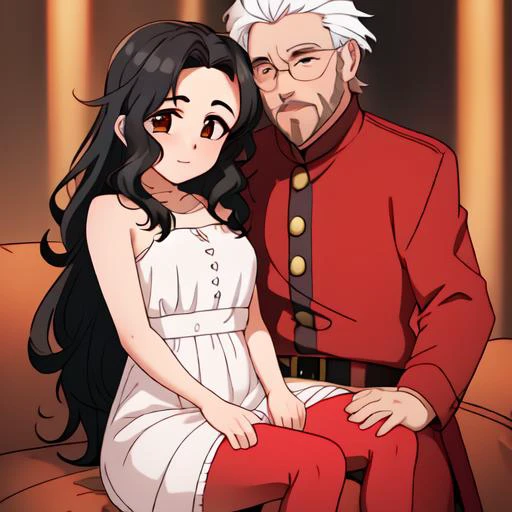 (<lora:ETO_OCC002:0.7> ETO_OCC, thick eyebrows, black hair, curly hair, longhair, (plump), (hazel eyes:1.3), (parted bangs:1.4), <lora:mesugaki-10:0.6>, smiling, smug, <lora:ETO_OC:0.2> ETO-OC, <lora:sensualface_type1:0.6>, seductive smile, pureerosface_v1, prettify, 1girl, breasts, sitting on person, dress,(sitting in lap))
BREAK
(sitting on couch, white beard, white moustache, 1man, old, smile, white hair, gloves, old man, boots, glasses, santa, santa claus, red pants, santa hat, fat, white beard,smiling)grampa, g
BREAK
(masterpiece:1.4), high quality, high definition, sharp focus, detailed face, anime, best quality, 4k, 8k, absurd resolution, intricate detail, detailed hands, detailed eyes, animation, illustration, highly detailed, highres, extremely detailed, detailed body, detailed clothes, <lora:hyperdenoiser_v090:0.6>, (looking at viewer:1.6),<lora:perfetfingers:1>, OverallDetail, Illust-InstaFilter, hotify, edgQuality, Earth-QualityPos, BodyPositive, Best_QualityPos, <lora:hyperrefiner_v090:0.6>, <lora:SantaLap:1> SantaLap, christmas tree, chair, 1girl and a 1man,