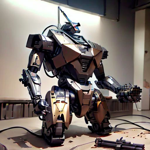 ((robot, humanoid robot, wire)),
((masterpiece, best quality, high_resolution, distinct_image)), with (panel lining).
with a (beautiful prideful look)
<lora:Real_Humanoid_Robot:0.6>, (robot), (cable:1.4), (diy, 3d printed)
<lora:robot_skin_v1.0:0.7>
<lora:cyborgbot:0.6>
(photorealistic:1.4), best quality, masterpiece, light and shadow, dramatic lighting, (simple background),
(armored core) (mecha28, mecha, robot) (richous, luxurious) (military, industrial) ((sand paint:1.4)), with (crimson strip paint), mecha, military, holding a (heavy gatling gun), (missile launcher on shoulder), (artillery gun on shoulder), ((heavy:1.4)) armor, tank, science_fiction, ship, space_craft, weapon (panel lining) and (carbon fiber, gold, artificial muscle, carbon muscle, cyberpunk). (painted pirate logo, skull and bone) (tactical) <lora:StealthMecha:0.4>, <lora:mechav11_lora_34800:0.7>, (standing with mech:0.1), <lora:standing-with-mech:0.1> (gatling gun) <lora:gatling_gun_lora01:1>, (m134minigun) <lora:m134v0:0.1>