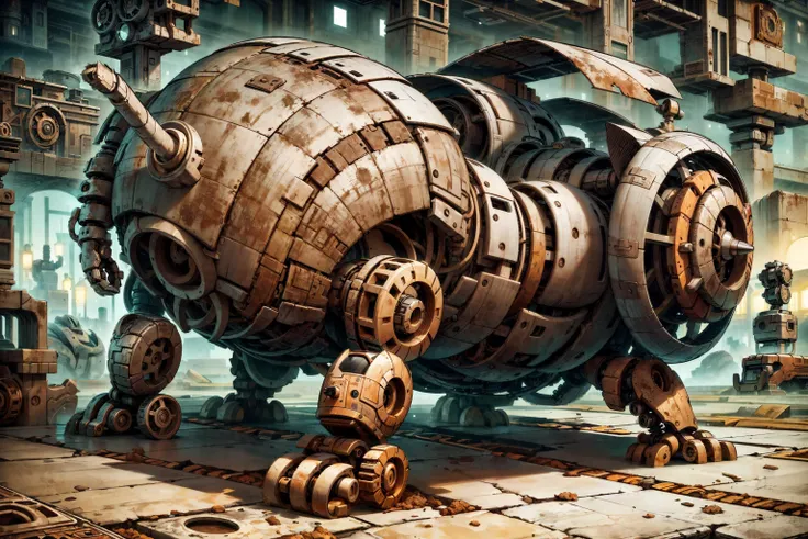 <lora:add_detail:0.6> <lora:OxideTech:0.8> (masterpiece, best quality, realistic, detailed, sharp:1.2), intricate details, mechanical parts, oxidetech, (cat:1.3), dirty, cogs, broken, dust, rust,