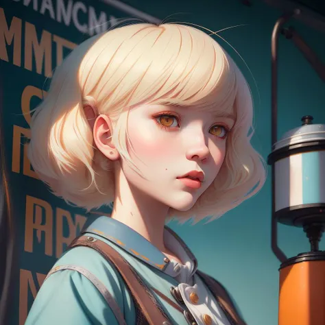 18 year old platinum blonde, Quirky and Kitchy style, Natural sunlight, Highly detailed, Sharp focus, Enthusiastic, Colorful, Anime apparel, holding a Manga vsco-20000