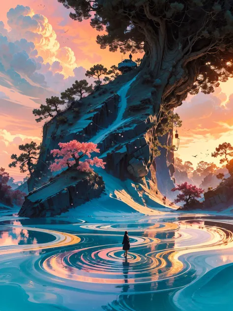 cinematic photo biomechanical style land art style hyperrealistic (A landscape with a pink atmosphere that scatters the light in different hues, creating a colorful and whimsical environment. The flora is fantastical and whimsical, such as cotton candy clouds, rainbow flowers, and candy cane trees. The geology is mostly soft and sweet, with marshmallows, chocolate, and jelly. The mood is playful and fun.),photorealistic,extreme detail,lifelike,crisp,precise,blurry . natural materials,outdoor,environmental,detailed . blend of organic and mechanical elements,futuristic,cybernetic,detailed,intricate . 35mm photograph,film,bokeh,professional,4k,highly detailed,
<lora:~Q?-h^{\ql4 xuer dreamy landscapes:0.8>,