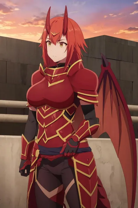 ((masterpiece, high quality, highres,))
outdoors, sunset,
carla, armor, (dragon tail:1.2), <lora:Carla-10:1>