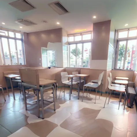 best quality, ultra-detailed, illustration,
makudo, indoors, scenery, poster (object), tiles, window, tile floor, chair, classroom, building, realistic, photo (medium), photo background
 <lora:McDonald_JP_indoors_SD15_V2:1>