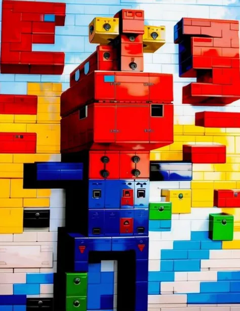pixel art, robot, red hat<lora:pixelart:1>