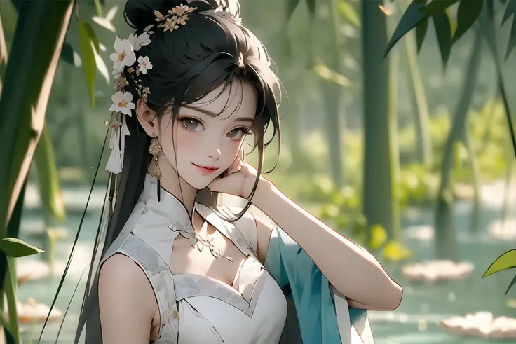 masterpiece,(masterpiece, top quality, best quality),Chinese clothing,outdoors,