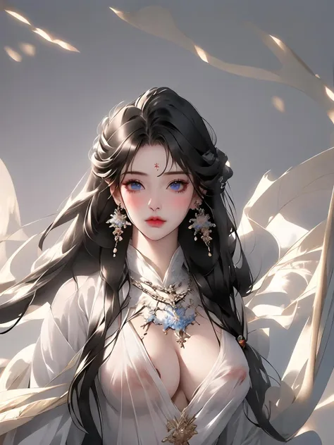 beautiful asian teen woman with black hair, detailed face, piercing black eyes, full lips, long lashes, porcelain skin, elegant dress, graceful pose, cinematic lighting, dramatic shadows, vivid colors, photorealistic, 8k, high quality.