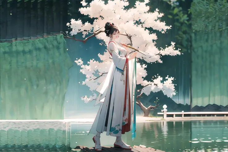 masterpiece,(masterpiece, top quality, best quality),Chinese clothing,outdoors,full body,