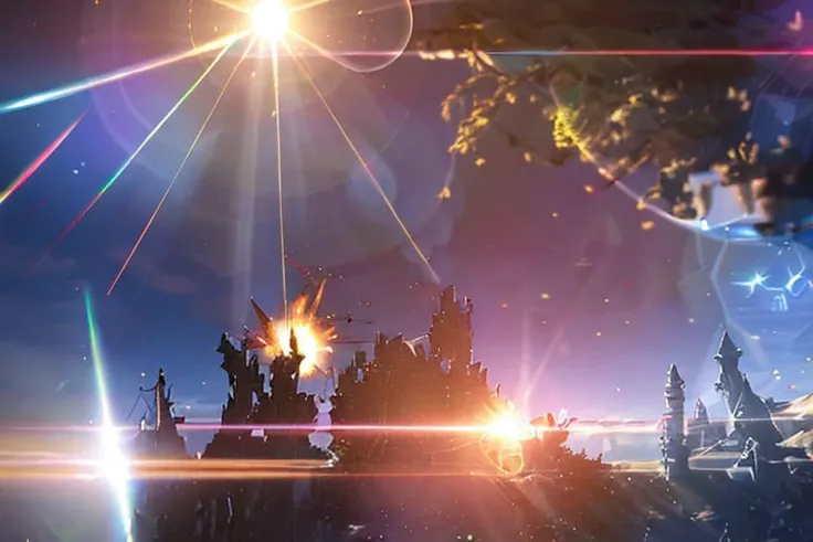 Tower of fantasy Unreal Engine,cinematic shot,best quality, masterpiece, realistic,,science_fiction,sci-fi,glowing_eyes, (explosion sparks:1.5), (Lens Flare:2),(lightsaber:0.8),volume fog,mecha_robot,debris,many soldiers fight,ufo, relic,snow mountain  .underwater,physically-based rendering,cinematic shot,best quality, [insect :robot2] ,robot_mecha,scenery,shimmering coral,battlefield,debris,alien craft,lazers, 16k