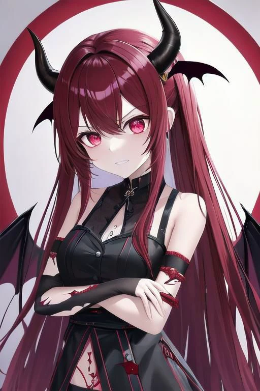 <lora:midouzi_v1.0-000025:1>, Kamado_Nezuko, 1girl, solo, looking_at_viewer, teeth, red_hair, slit_pupils, clenched_teeth, angry, veins, asa_no_ha_\(pattern\), checkered_sash, big rain, night, angry face, , demon, tooth, bats, black wings, blood, horn, Tattoo, mad face,
