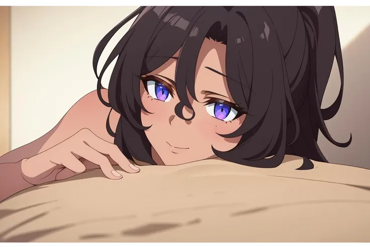 himeno, himeno(Chainsaw Man), 1girl 1boy, mature female, mature, Adult, black hair, short hair, eyepatch, POV, penis, fellatio, blowjob face, deepthroat, aroused, glowing pink pupils, in heat, nsfw, Villains, Beach, Night, Dark, dramatic angle, unique perspective, unique angle, masterpiece, Top animation quality, Top image quality,