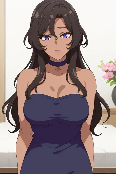 masterpiece,best quality,1girl,,long wavy hair,brown hair,light brown hair,purple eyes,hair over one eye,1girl,purple eyes, hair over one eye, bangs disheveled strand hair, tiles
