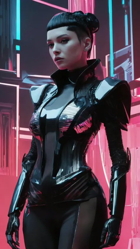 avant-garde cyberwear:0.4, glitched symphony:0.3, digital futurism:0.3, tech-woven ensemble:0.4