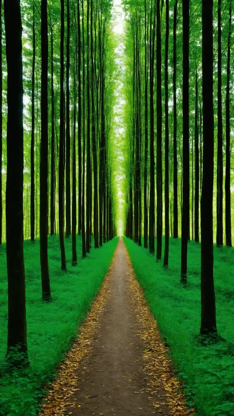 , A forest pathway dappled with sunlight, the trees creating a converging pattern that draws the eye to a distant clearing, a serene and inviting journey into nature's embrace:1.4., by  Dion Beebe<lora:One_Point_perspective:1><lora:One_Point_perspective:1><lora:One_Point_perspective:1><lora:One_Point_perspective:1>