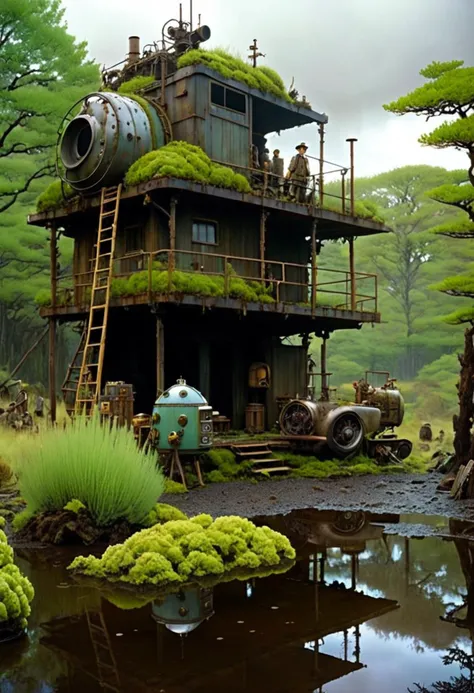 Post-apocalyptic wasteland, salvaged artifacts repurposed into art installations, survivors creating beauty amid desolation. , cinematic movie by Hayao Miyazaki , Roger Deakins
