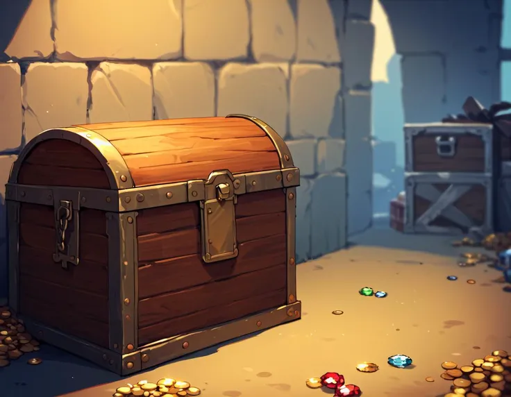 nsfw, score_9, score_8_up, score_7_up, source_anime, uncensored, 1 closed treasure box, simple background,