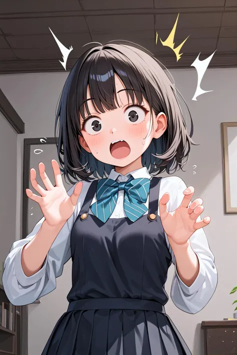 score_9, best quality, dynamic,
1girl,surprised,black eyes