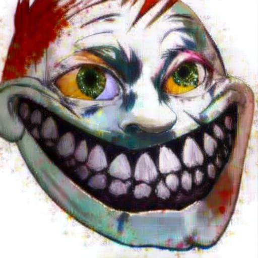 <lora:creepy clown - tw1sty as trigger:1>tw1sty , <lora:tr0ll face trigger:1>tr0ll face