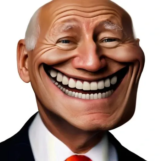 RAW photo, joe biden, three-quarter, tr0ll face, wearing suit <lora:tr0ll-000040:1>, 8k uhd, dslr, soft lighting, high quality, film grain, Fujifilm XT3, simple background