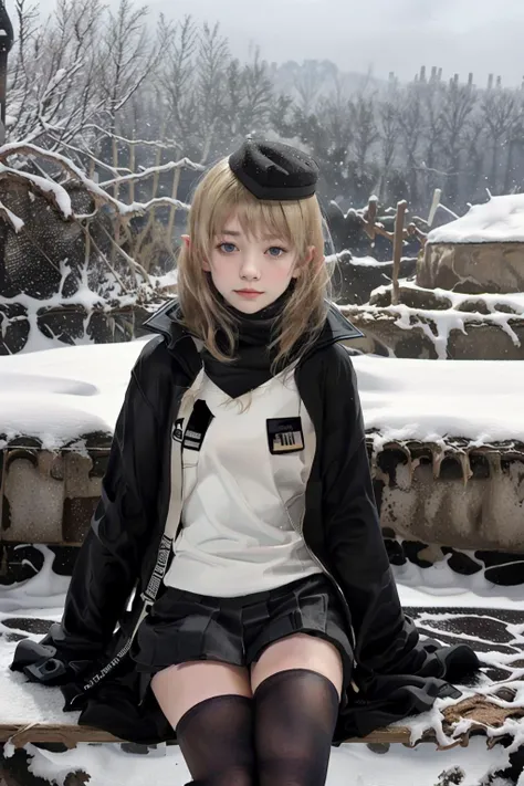 masterpiece, best quality, highres, 1girl, britain town background, durin,, hat, pleated skirt, id card, sitting on bench,snow moutain, fallen snow, town at far background,
<lora:Durin_remastered:1> <lora:age_changer_last:1>