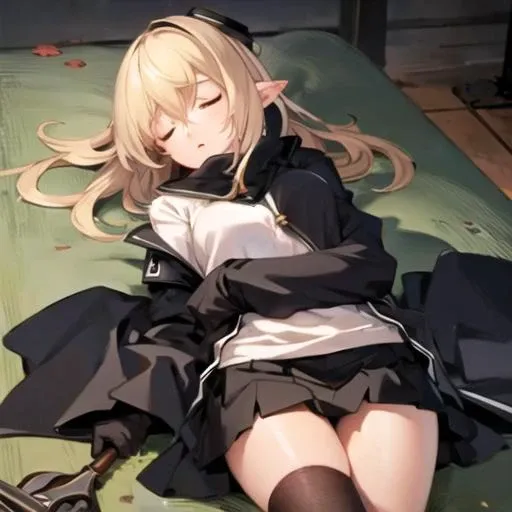 best quality, masterpiece, 1 girl, solo, perfect lighting, 1girl, MODELSHOOT, amazing, <lora:Durin:0.8>, Durin, sleeping