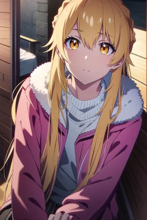 sumucheng, <lora:sumuchengtest:1>,
su mucheng, long hair, blonde hair, (yellow eyes:1.5), braids, hair braid,
BREAK sweater, jacket, fur trim, fur-trimmed jacket, pink jacket, pantyhose, skirt, white sweater, white skirt,
BREAK looking at viewer,
BREAK outdoors,
BREAK <lora:GoodHands-vanilla:1>, (masterpiece:1.2), best quality, high resolution, unity 8k wallpaper, (illustration:0.8), (beautiful detailed eyes:1.6), extremely detailed face, perfect lighting, extremely detailed CG, (perfect hands, perfect anatomy),