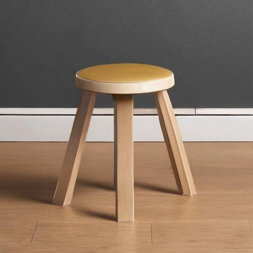 artek, Solid birch, Solid birch, Birch plywood, Birch veneer, High-pressure laminate, Linoleum, Fabric upholstery and PU foam padding, Leather upholstery and PU foam padding, Leather upholstery,a small wooden stool with a curved wooden seat on a white background,