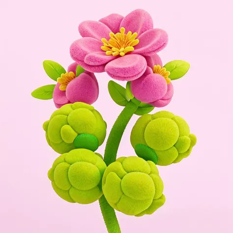 no humans, simple background, food focus, still life, food, flower, pink flower, leaf, white background, fruit,(Plush texture:1.28), <lora:flower_20230708130319:0.75>