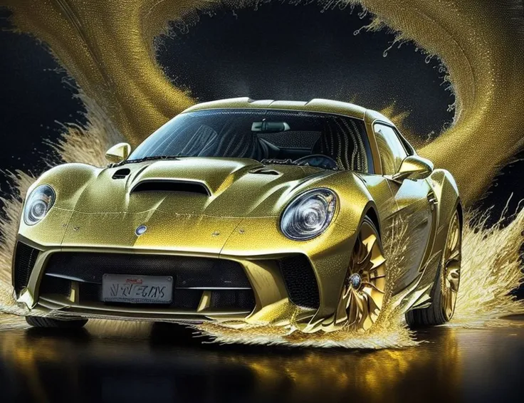 <lyco:DonML1quidG0ld-000008:0.8> DonML1quidG0ld car, detailed