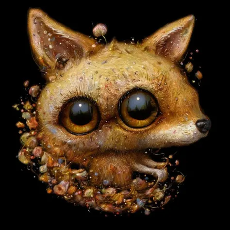 <lora:SDXL_Style_by_Naoto_Hattori_Sa_May_V4:1> Style by Naoto Hattori a fox, black background