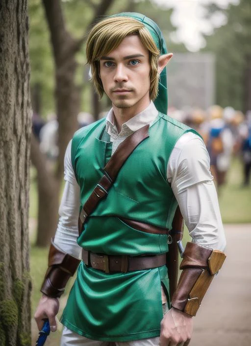 1boy, ((masterpiece)),male_focus, solo,((link))
((cosplay))
<lora:link_v1:1>