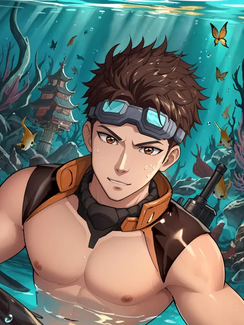 hailong,1male,brown spike hair,partially underwater shot,floating city,illustration,masterpiece,best quality,High resolution, hignity 8k wallpaper,detailed background,beautiful detailed water,fluttered detailed splashs,intricate detail,highres,
<lora:hailong-2:1>