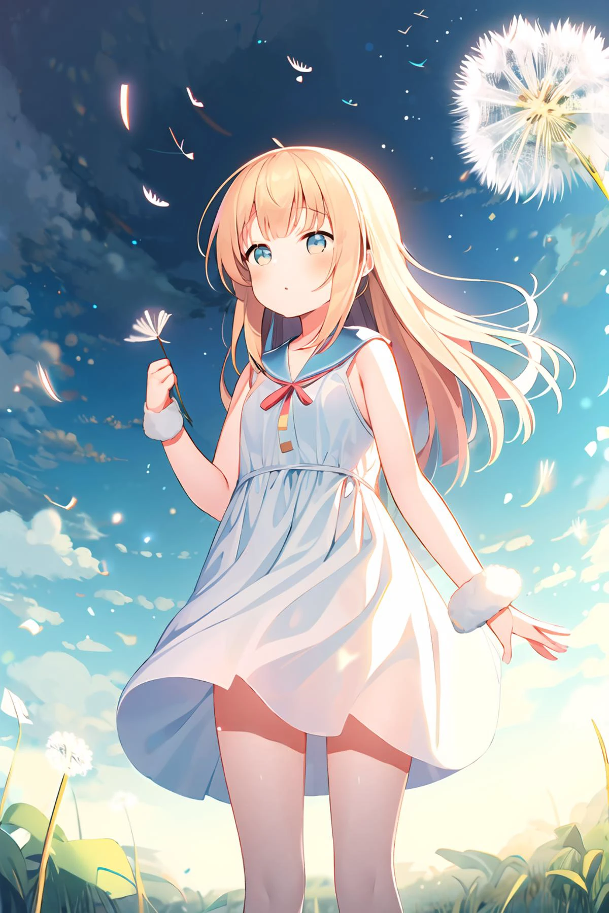 1girl, (dandelion:1.3) seed <lora:dandelion-000007:0.9>