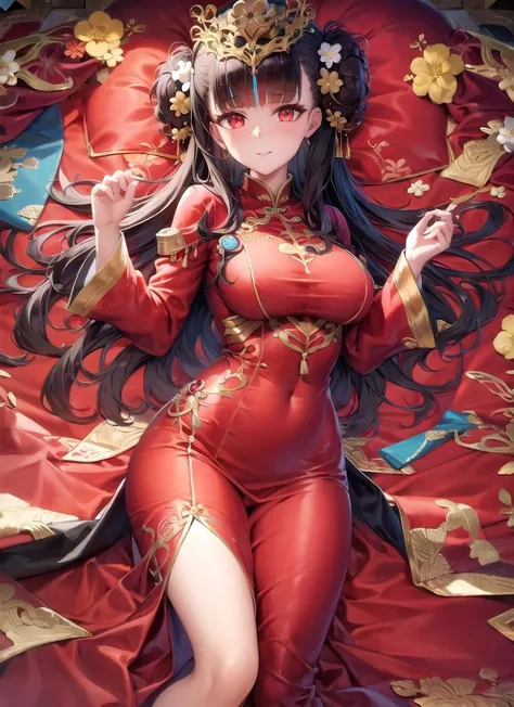 yat sen \(coronal afterglow\) \(azur lane\), chinese clothes, hair ornament, red capelet, circular fan, tassel, hair flower,
highres,official art,original,masterpiece,best quality,
(medium breasts),
face lighting,cinematic lighting,caustics,
xxxxxxxxxxxw <lora:yat sen 1 (4):0.68>