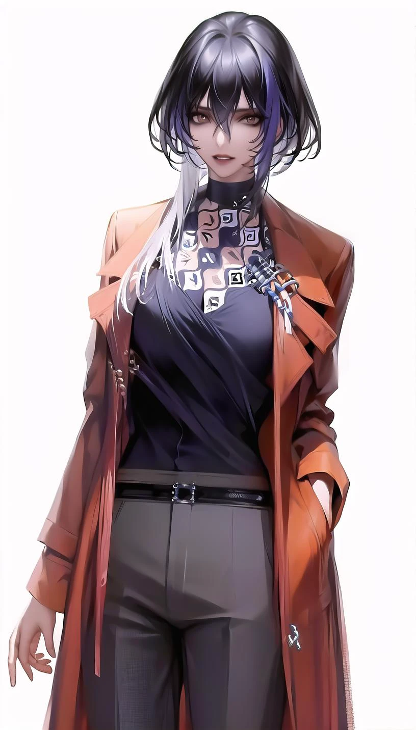 labcoat, black shirt,grey pants,
lady,mature female, cowboy shot,
(white background, simple background:1.18),
highres,official art,original,masterpiece,best quality,
(large breasts),
<lora:Uni:1>