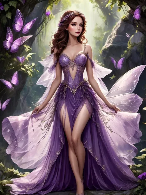 breathtaking beautiful woman wearing a Amethyst (fairy dress) <lora:xl_fairy_dress-1.0:0.8> . award-winning, professional, highly detailed