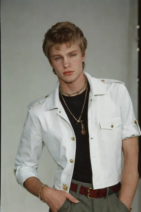 dg_ChadMM, man modeling Gucci clothes in a modeling campaign in the 1990's, high fashion, <lora:dg_ChadMM:0.9>, intricate details