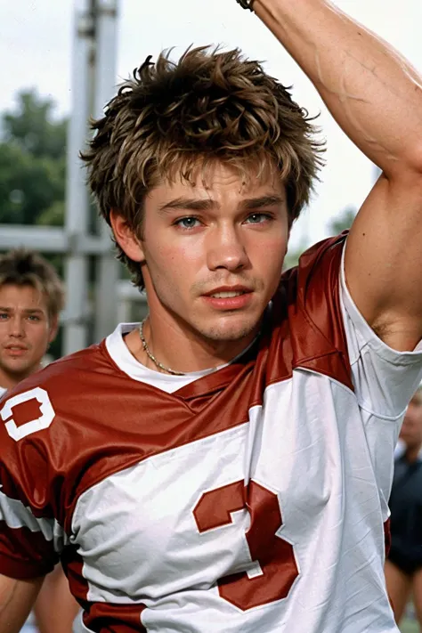 portrait,Solo,1man dg_ChadMM,masculine,excited cheering quaterback,1990s teen drama on WB,
<lora:dg_ChadMMv1:0.8>,