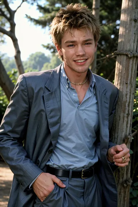 portrait,Solo,1man dg_ChadMM,laughing,wearing a suit,climbing a tree,1990s teen drama on WB,
<lora:dg_ChadMMv1:0.8>,