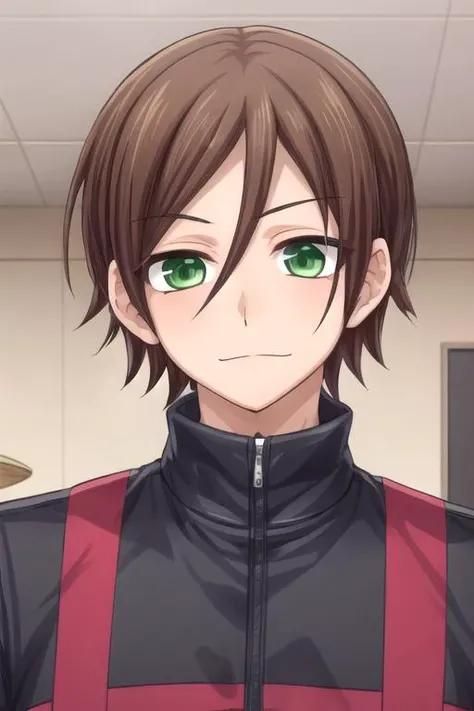 masterpiece, best quality, game cg, 1boy, solo, male focus, looking at viewer, upper body, depth of field, <lora:ayumi_kurose:0.72>, ayumi_kurose, brown hair, green eyes, ninja costume, , 32k resolution