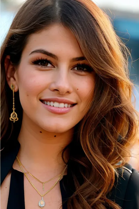 realistic catalogue painting of brunette (kgerber:0.99) (in Budapest:1.3) (looking at viewer:1.2), 1girl, solo, (wearing a choker on her neck and a black dress:1.2), (closeup:1.1), (brown eyes:1.1), detailed, masterpiece, high quality, art by CFStyle and Anders Zorn, trending on artstation, detailed pupils, detailed face