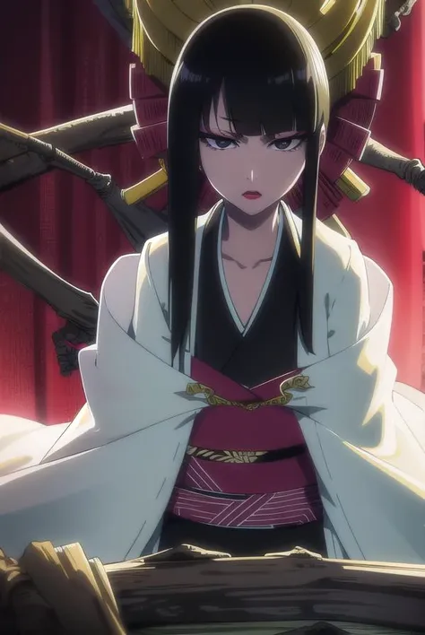 senjumarushutara, <lyco:senjumarushutara-lyco-nochekaiser:1>,
senjumaru shutara, long hair, bangs, blunt bangs, black hair, sidelocks, (black eyes:1.5), makeup, lipstick, red lipstick,
BREAK japanese clothes, kimono, mechanical arms, extra arms,
BREAK looking at viewer, upper body, (full body:1.2),
BREAK outdoors, sky, sun,
BREAK <lyco:GoodHands-beta2:1>, (masterpiece:1.2), best quality, high resolution, unity 8k wallpaper, (illustration:0.8), (beautiful detailed eyes:1.6), extremely detailed face, perfect lighting, extremely detailed CG, (perfect hands, perfect anatomy),