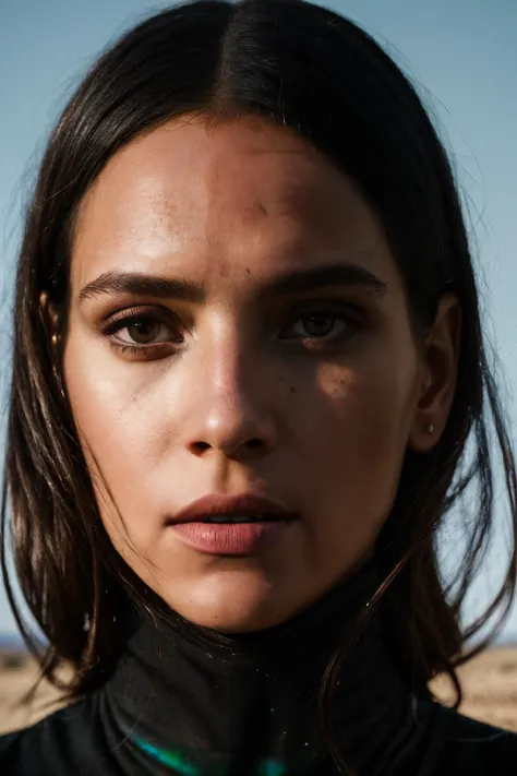 A stunning intricate full color portrait of aaj, wearing a black turtleneck, epic character composition, by ilya kuvshinov, alessio albi, nina masic, sharp focus, natural lighting, subsurface scattering, f2, 35mm <lora:AdriaArjona-RealVision-V1.0:1>
