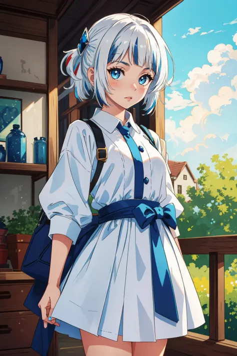 (masterpiece, best quality), intricate details,
1girl, <lora:Gawr Gura:0.8> gawr gura, white hair, blue streaked hair, blue eyes,