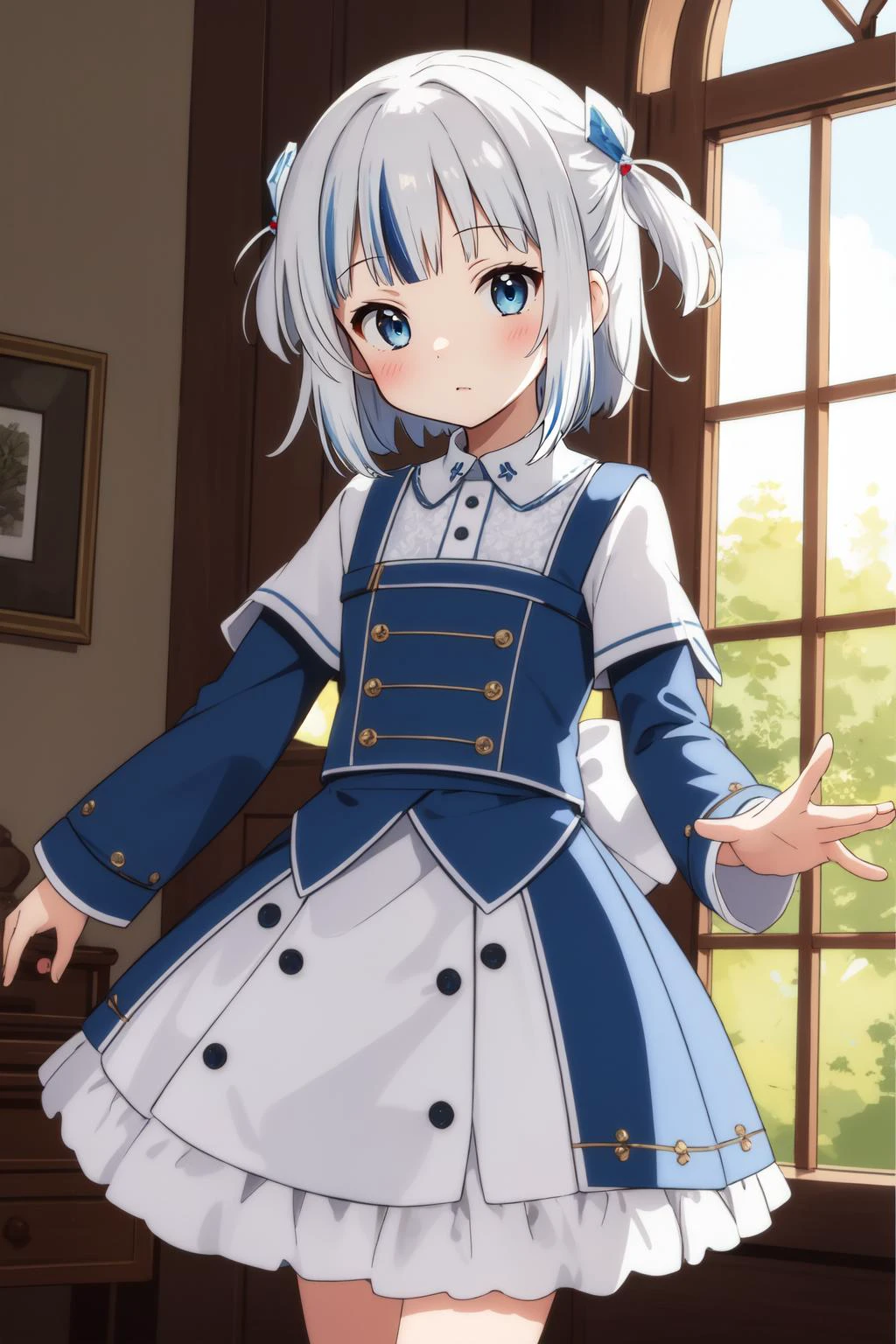 (masterpiece, best quality), intricate details,
1girl, <lora:Gawr Gura:0.8> gawr gura, white hair, blue streaked hair, blue eyes,