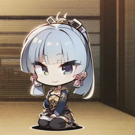 masterpiece, best quality, kamisato ayaka, <lora:kamisatoAyakaGenshin_kamisatoAyaka:1>, 1girl, chibi,<lora:komowataHarukaChibiArt_v20:1.3>, smile,