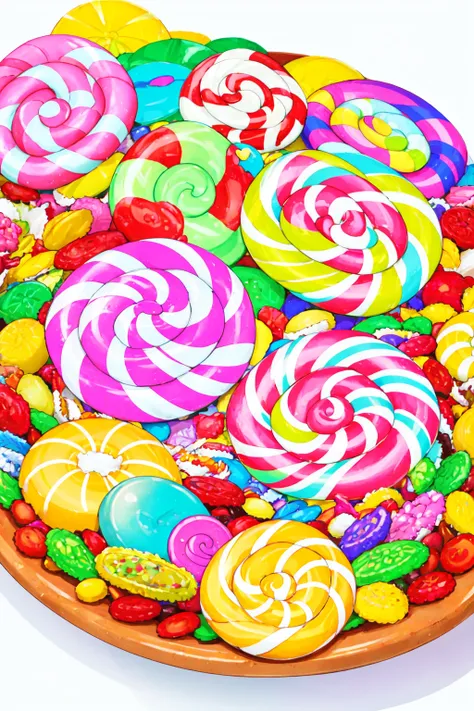 <lora:candypunk_v10:1> a plate of candy gems